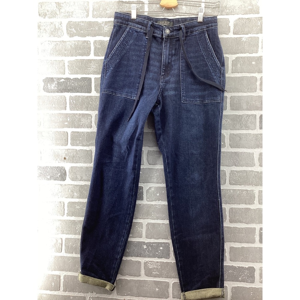 Judy Blue Womens High Rise Drawstring Denim Joggers‎ Dark Wash JB88740 Size 5/27